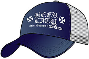 Beer City "Iron Cross" Trucker Cap (NAVY/WHT)