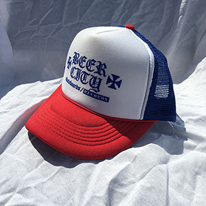 Beer City "Iron Cross" Trucker Cap (RED/WHITE/BLUE)