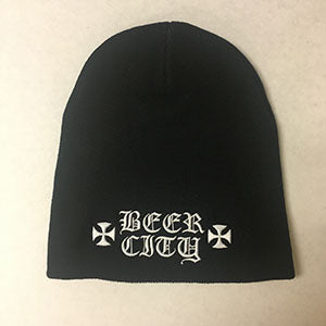 Beer City "Iron Cross" Skull Cap Beanie (BLACK)