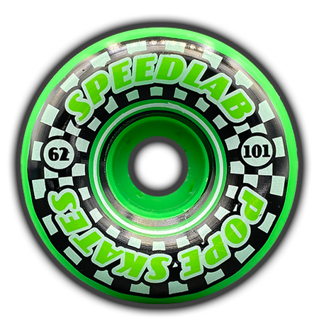 Speedlab "Speedsters" Wheels 62mm/101A (Green/Black Split)